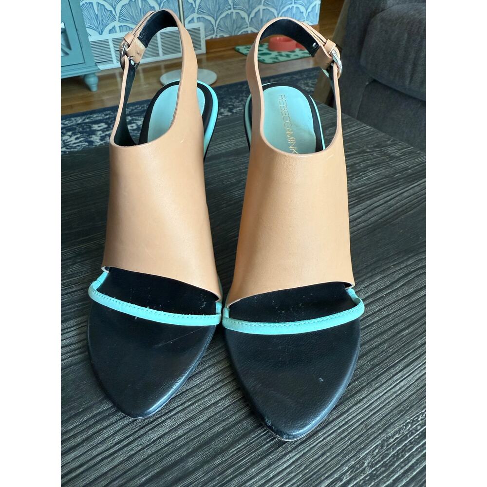 Rebecca Minkoff Leather Colorblock Pattern Slingback Sandals Sz. 6.5